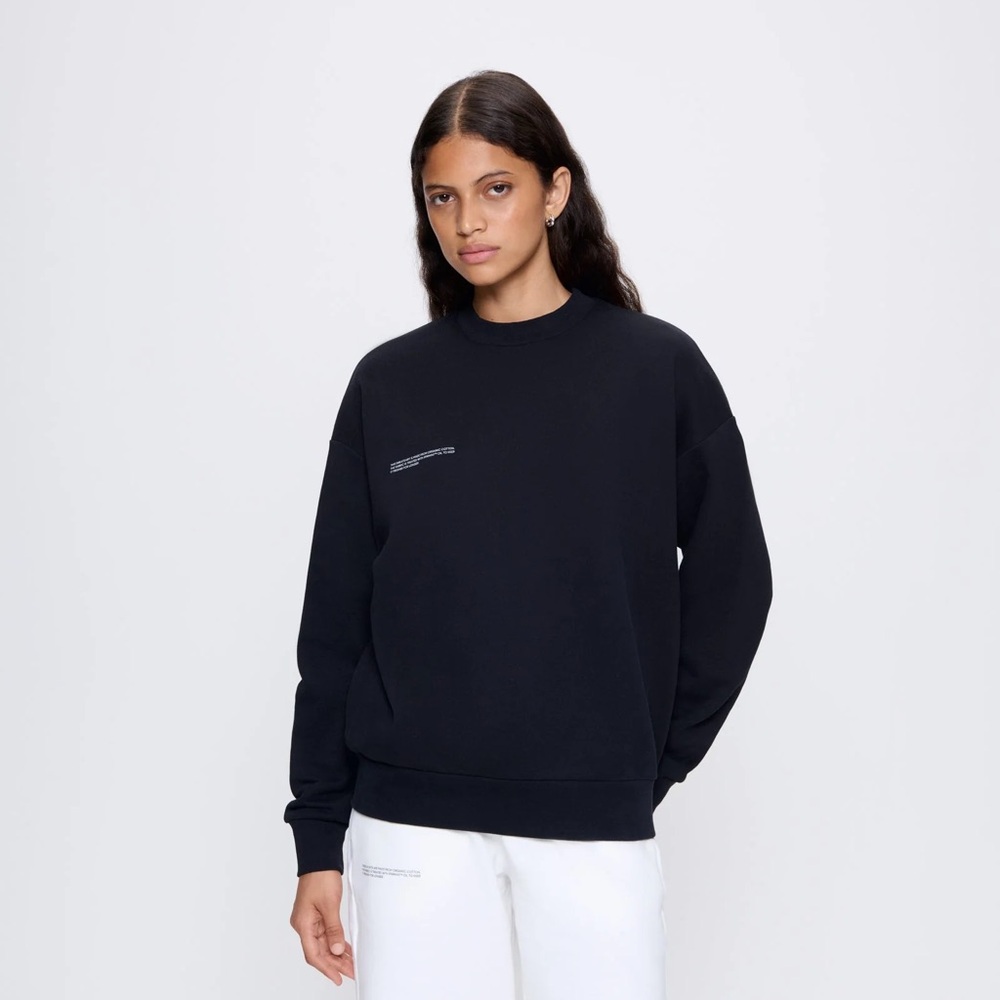 Pangaia heavyweight recycled cotton sweatshirt in black, size small